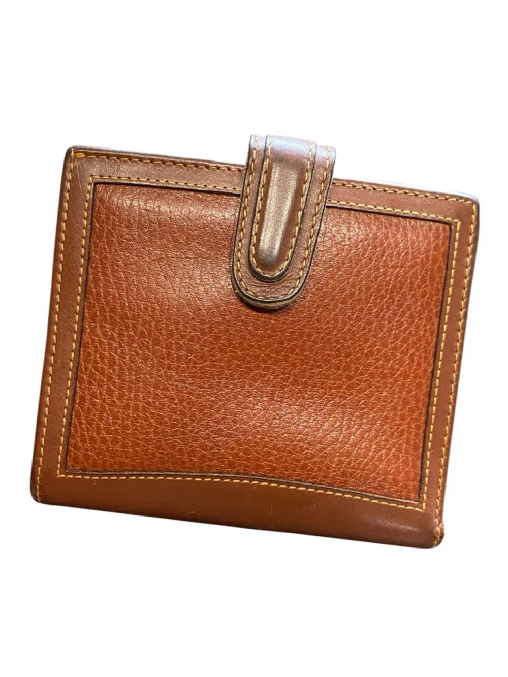 Coach Sheridan Brown Leather Bifold Kiss Lock Snap Wallet